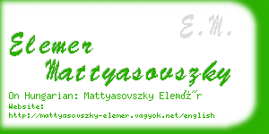 elemer mattyasovszky business card